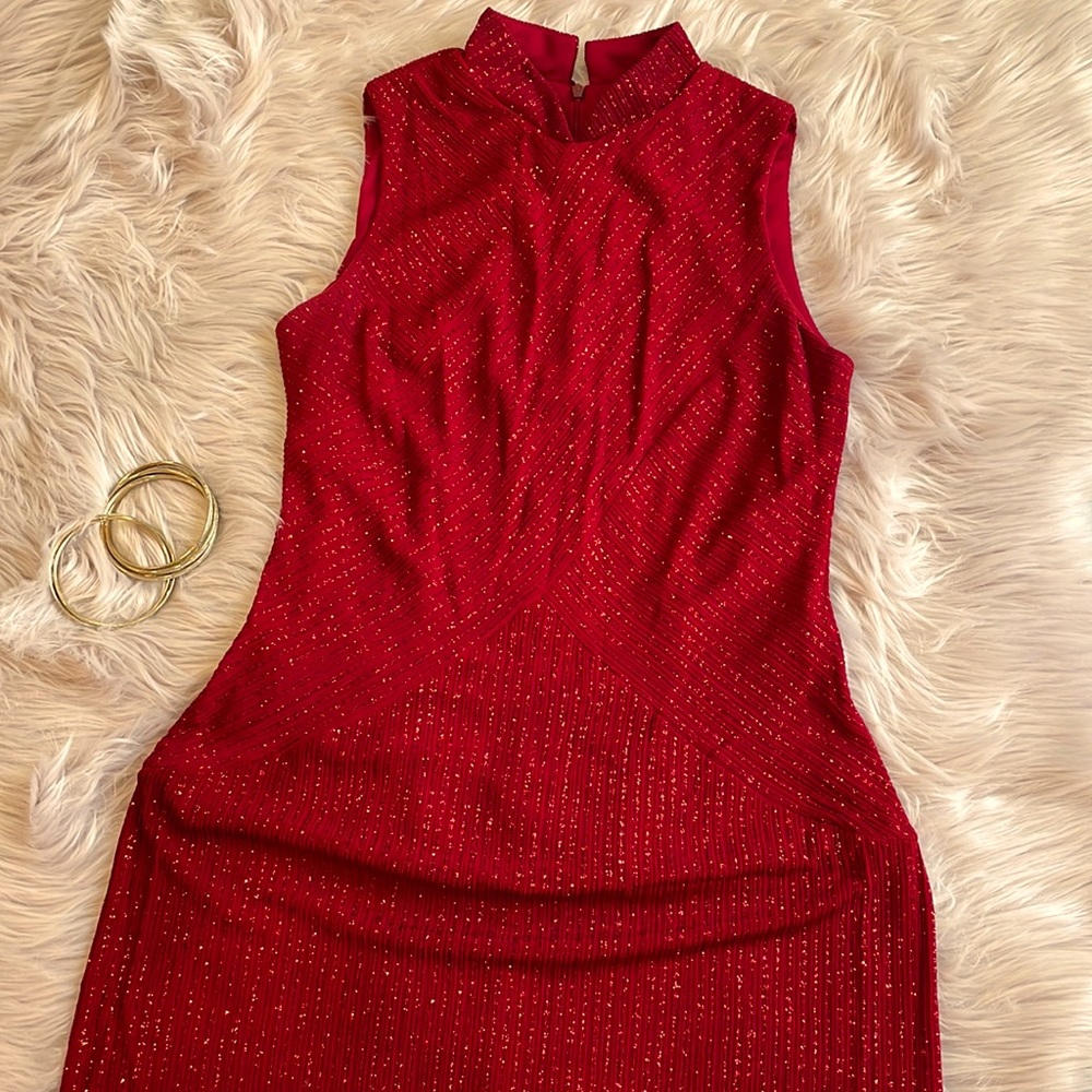 Mermaid stretch High neck sleeveless flor length prom and evening dress.